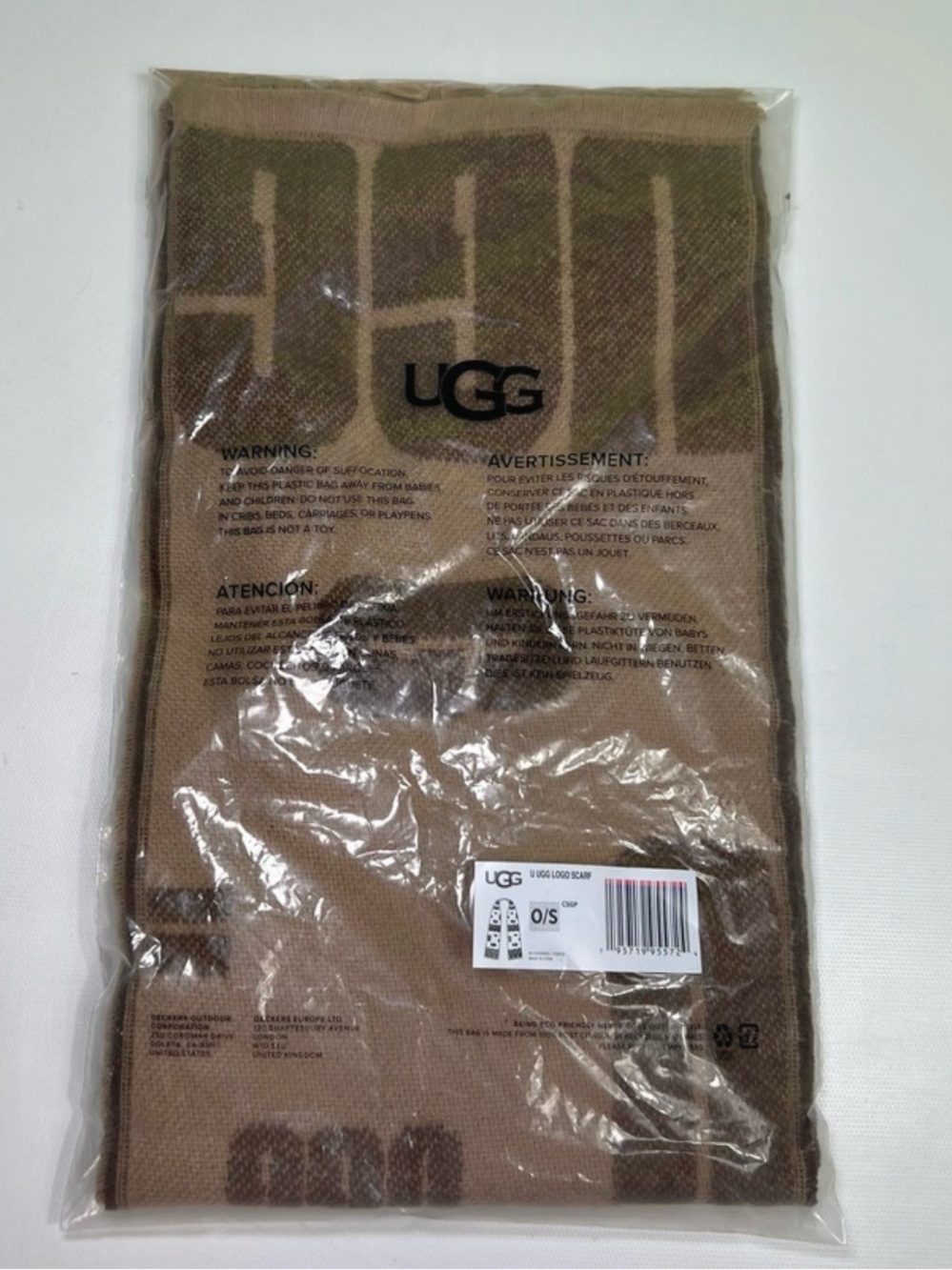 Ugg new scarf brown sealed
